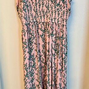 Rock & Roll Cowgirl Pink and Green Maxi Dress
